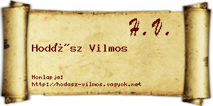 Hodász Vilmos névjegykártya